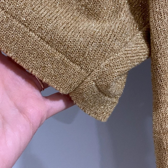 Alfred Dunner - petite small, gold mock short sleeve sweater - Picture 4 of 5
